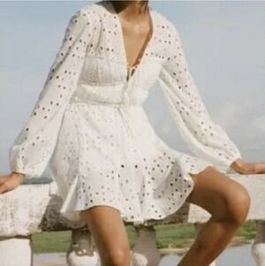 NWT Zara White Eyelet Dress